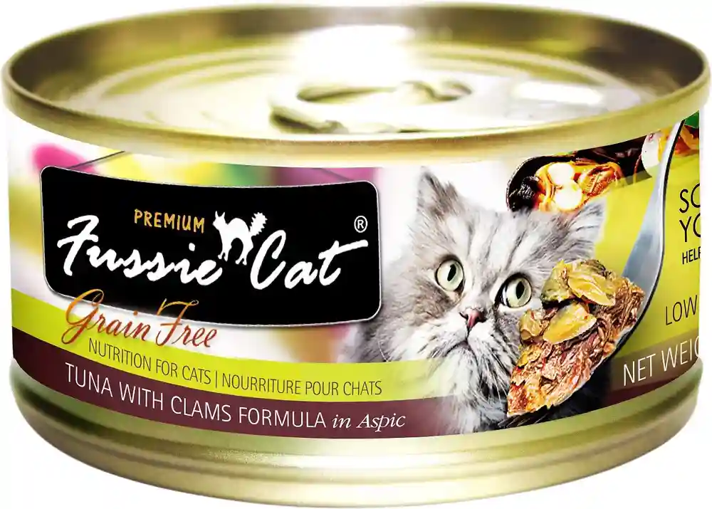 Fussie Cat Premium Tuna With Clams Formula In Aspic Grain-free Canned Cat Food 2.8-oz