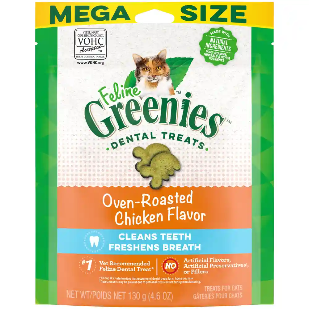 Adult Dental Care Cat Treats Oven Roasted Chicken - 4.6oz Pouch