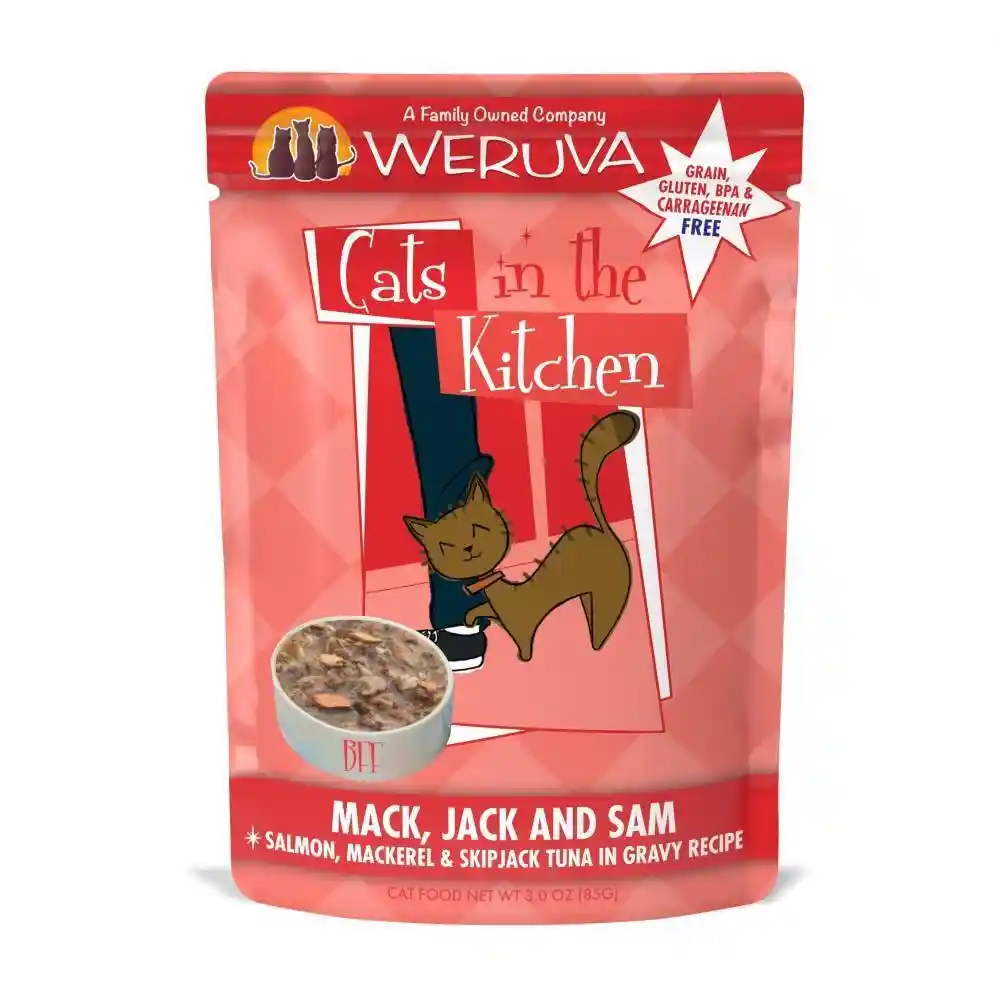 Weruva Cats In The Kitchen Mack Jack & Sam Cat Pouches Wet Cat Food 3-oz