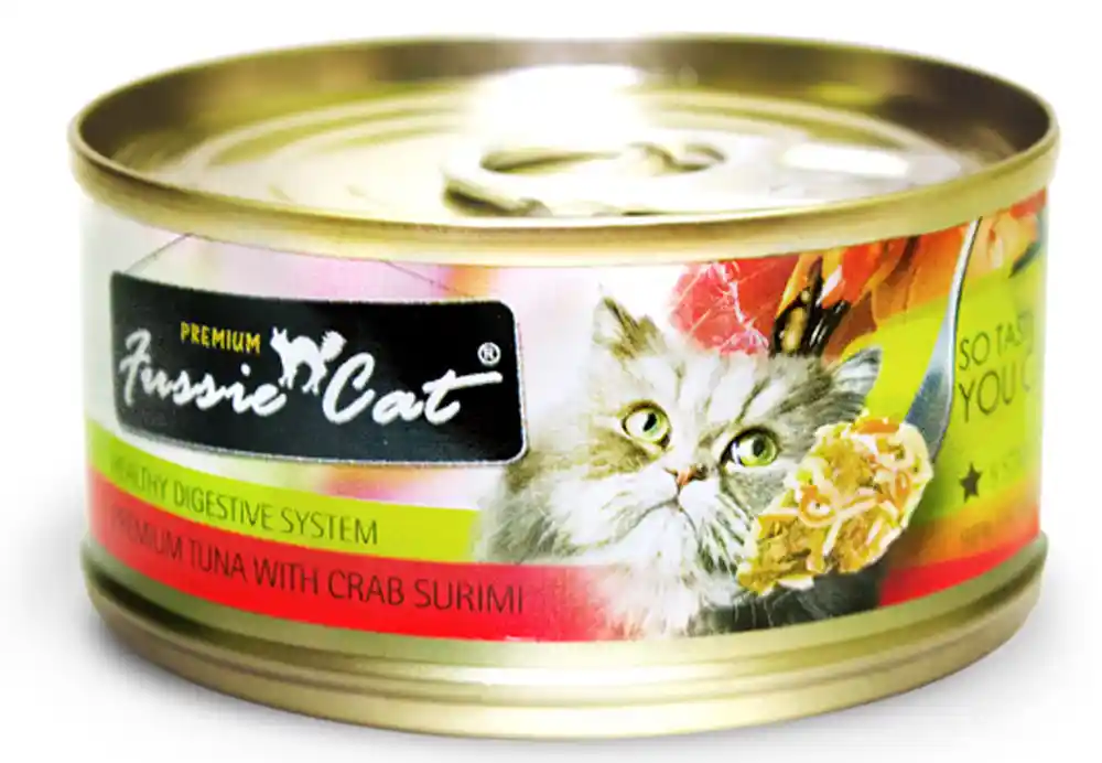 Fussie Cat Premium Tuna With Ocean Fish Formula in Aspic Grain-free Canned Cat Food 2.8-oz