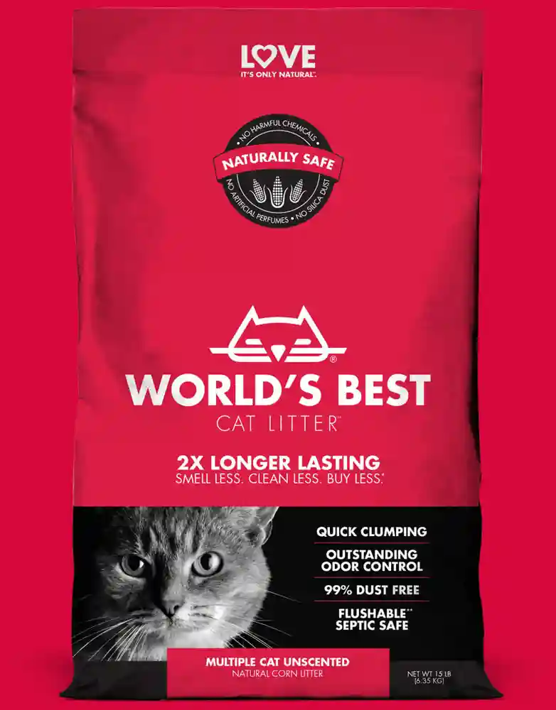 World's Best - Multiple Cat Litter Clumping Unscented 15 LB